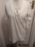 Yours 18 White 3/4 Sleeve Round Neck Blouse