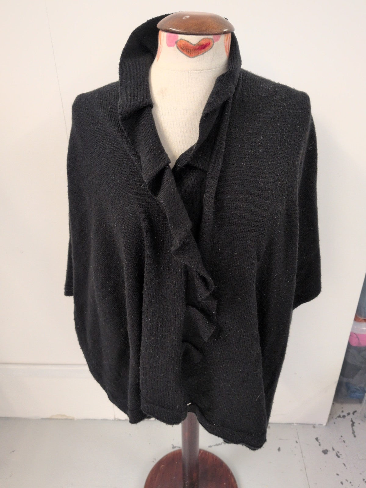 Lipsy Large Black Waterfall Cardigan Open