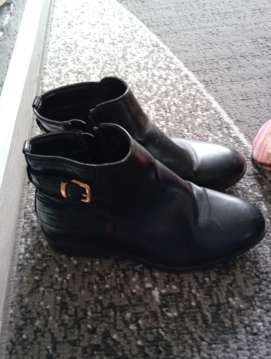 Ladies Black Ankle Boots Size 3 Principle Wide Fit Free Delivery