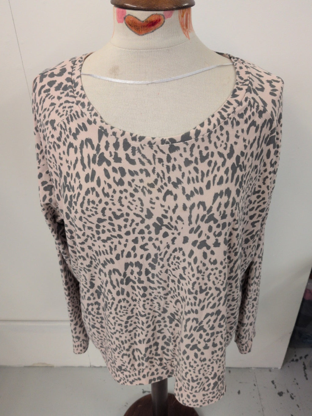 Love To Lounge 14-16 Pale Pink Animal Print Pyjama Top