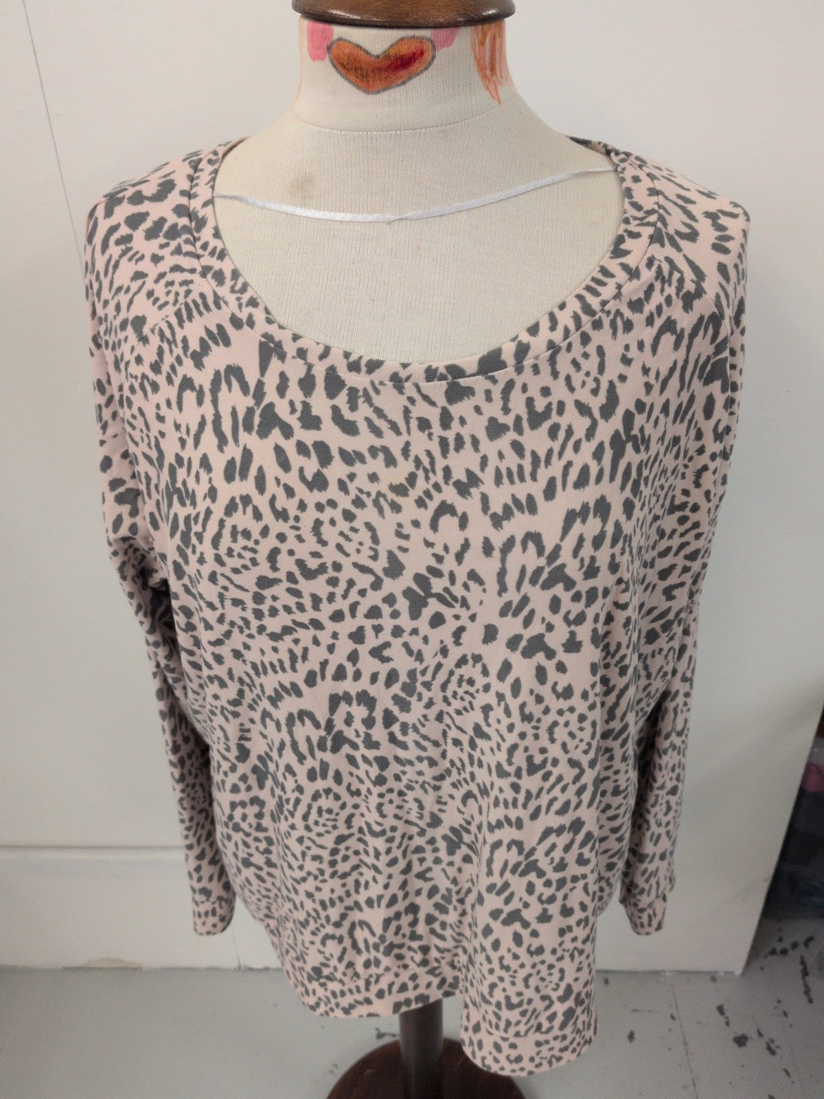 Love To Lounge 14-16 Pale Pink Animal Print Pyjama Top
