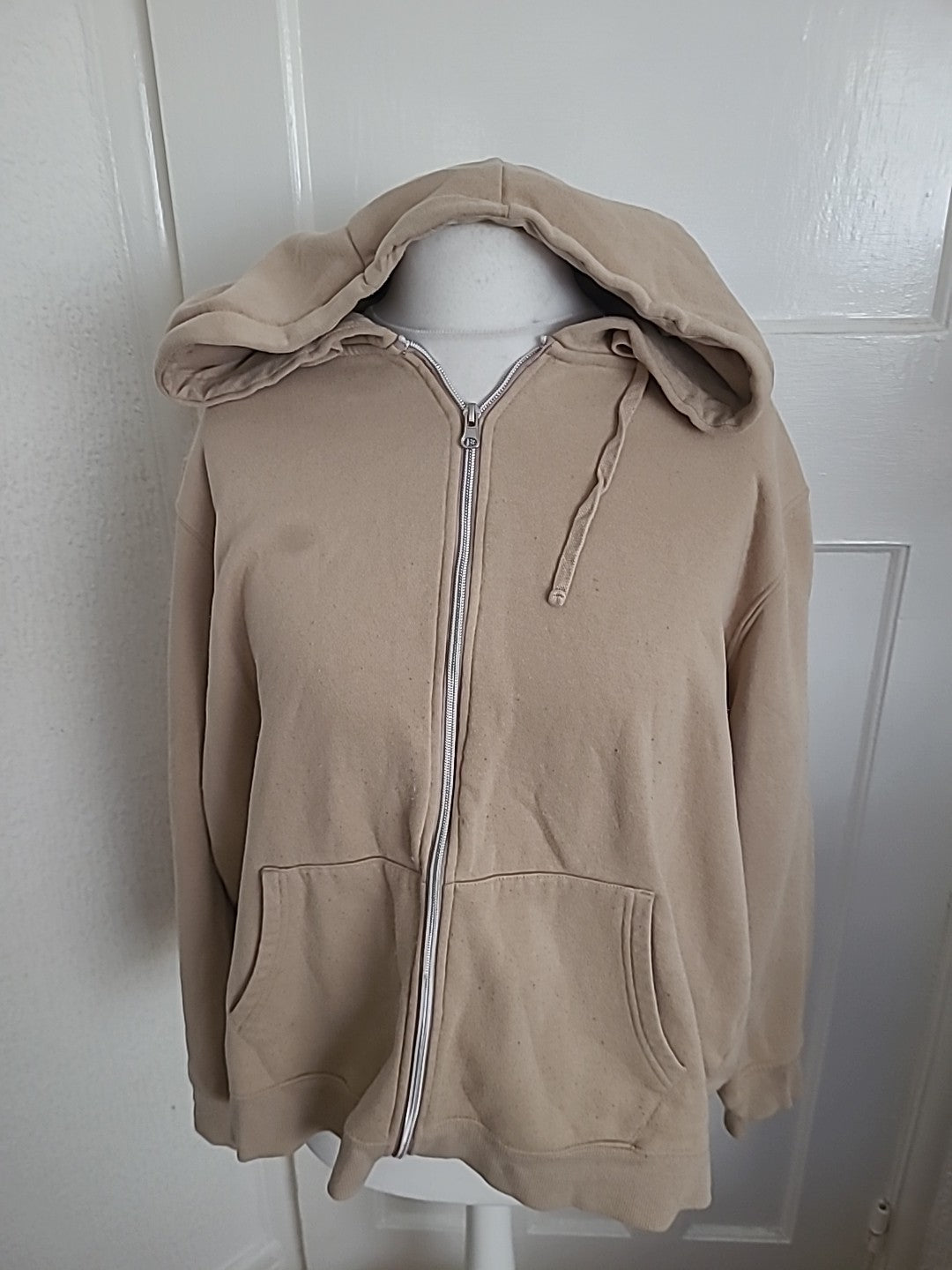 Ladies Primark Size 22-24 Pale Brown Full Zip Hoodie