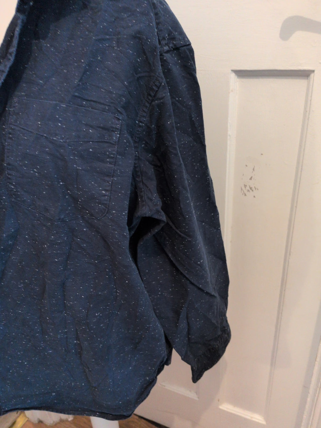 Marks And Spencer 2XL Navy With White Specks Long Sleeve Shirt