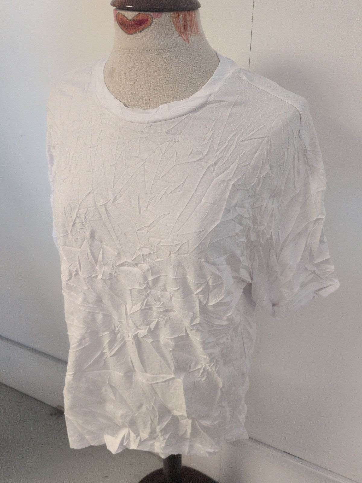 Mens H&M Size Medium Loose Fit White Short Sleeve T-shirt