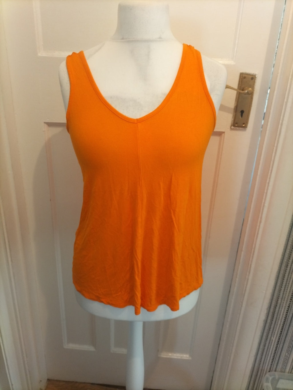 Ladies George Size 8 Orange Sleeveless Swing Vest Tee
