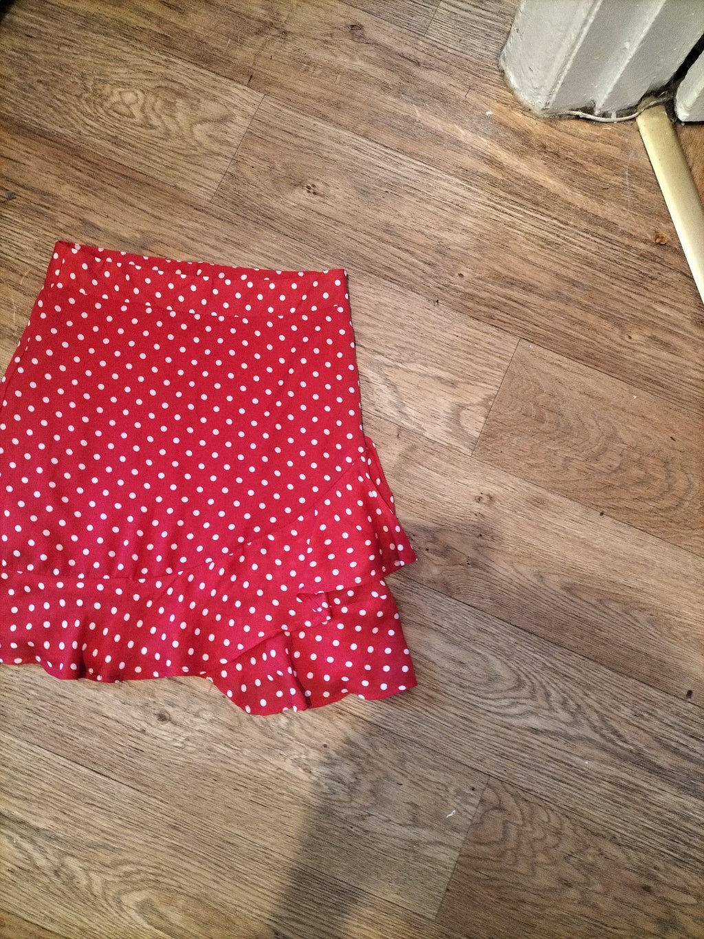 Ladies Primark Size 4 Red White Polkadot Short Skirt