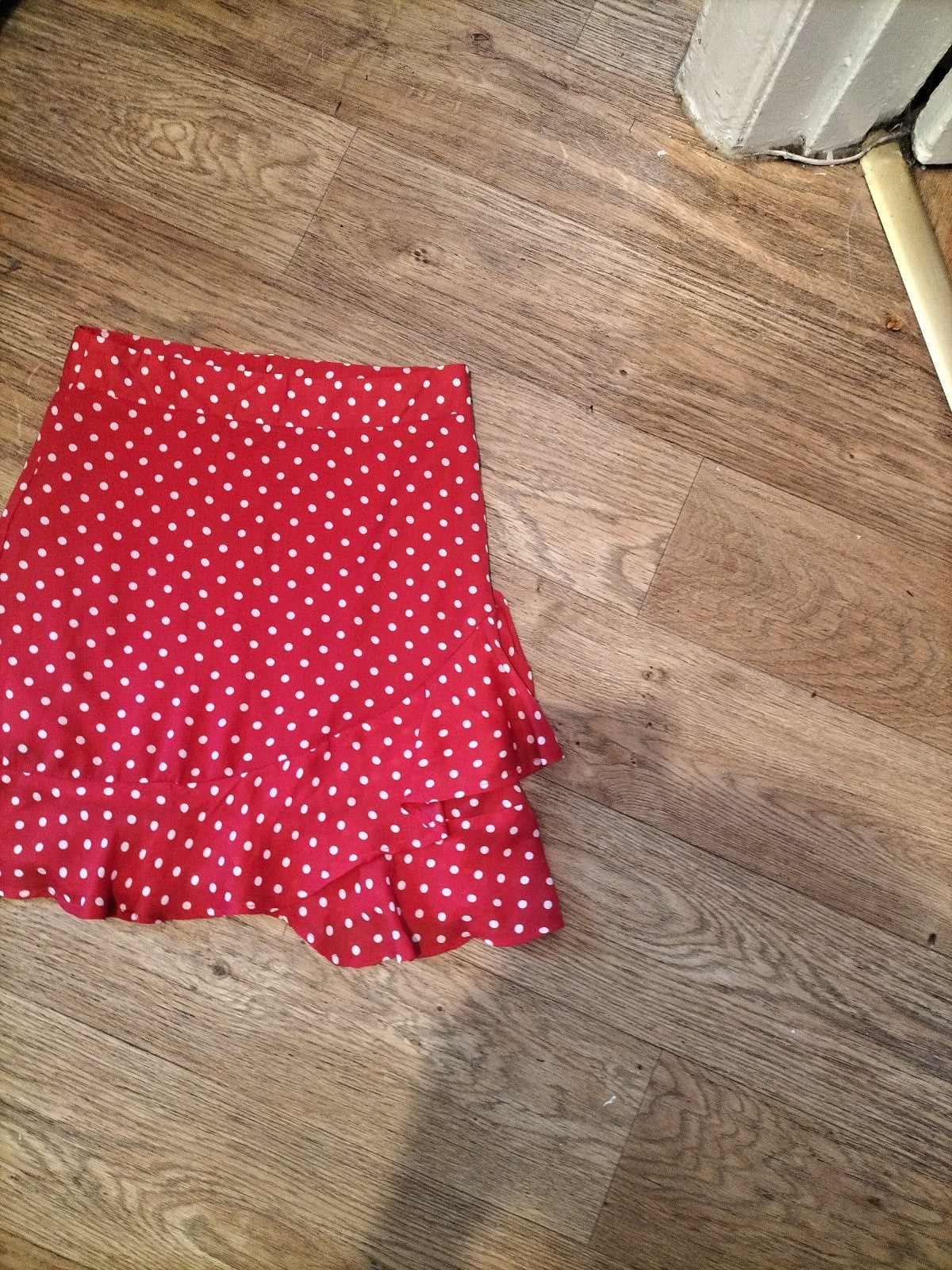 Ladies Primark Size 4 Red White Polkadot Short Skirt