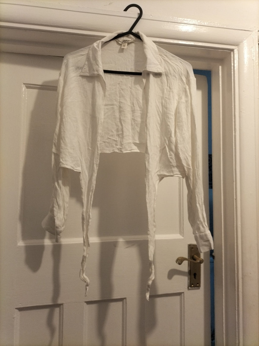Ladies Miss Selfridge Size 8 White Shoulder Long Sleeved Cardigan