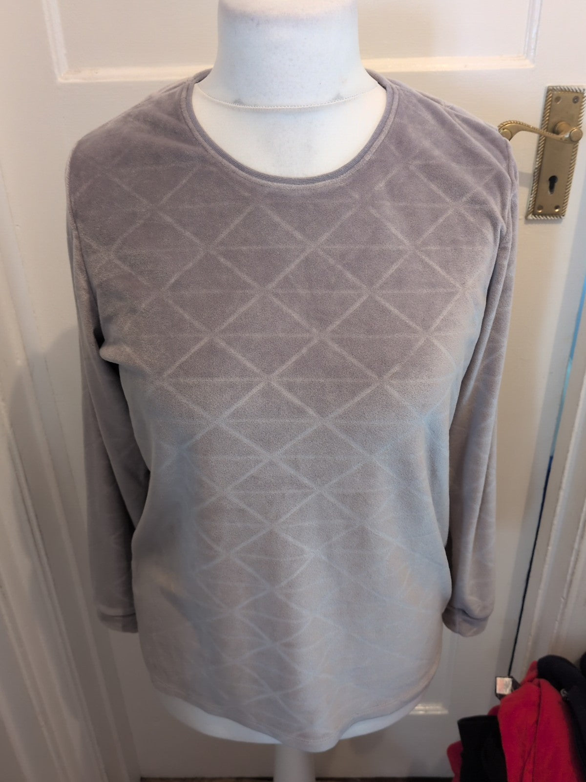 Ladies Primark Size Small 10-12 Grey Super Soft Pyjama Top
