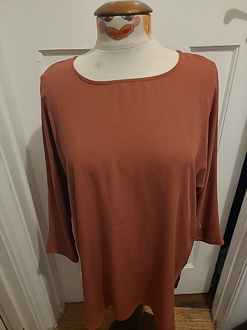 Ladies Primark Size 14 Rust Long Sleeved Dress