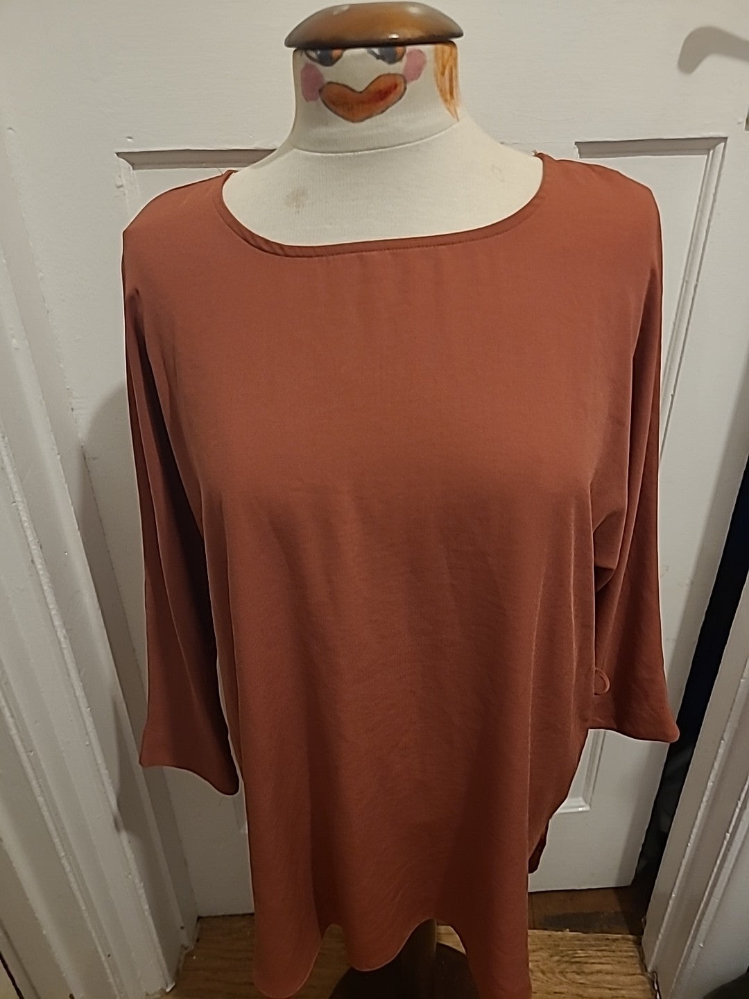 Ladies Primark Size 14 Rust Long Sleeved Dress