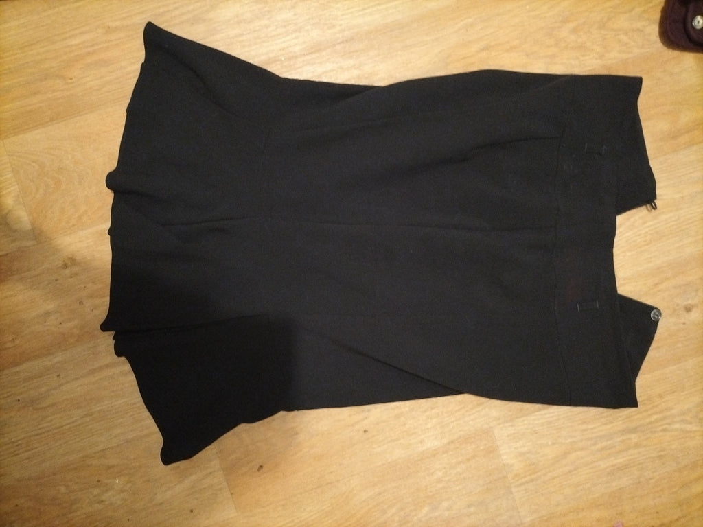Ladies Marks And Spencer Size 12 Black Lined Skirt Length 27 Inches