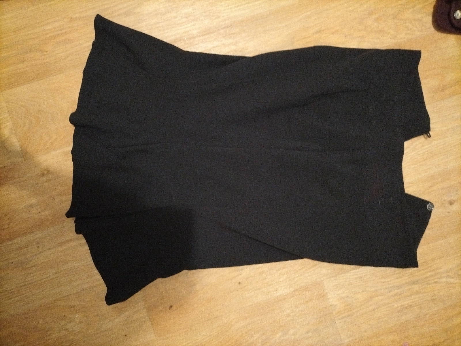 Ladies Marks And Spencer Size 12 Black Lined Skirt Length 27 Inches