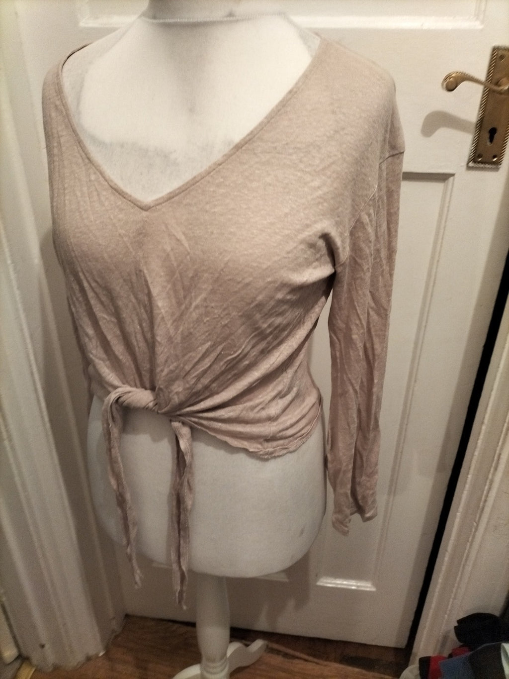H&M Medium Flax Colour Long Sleeved Blouse