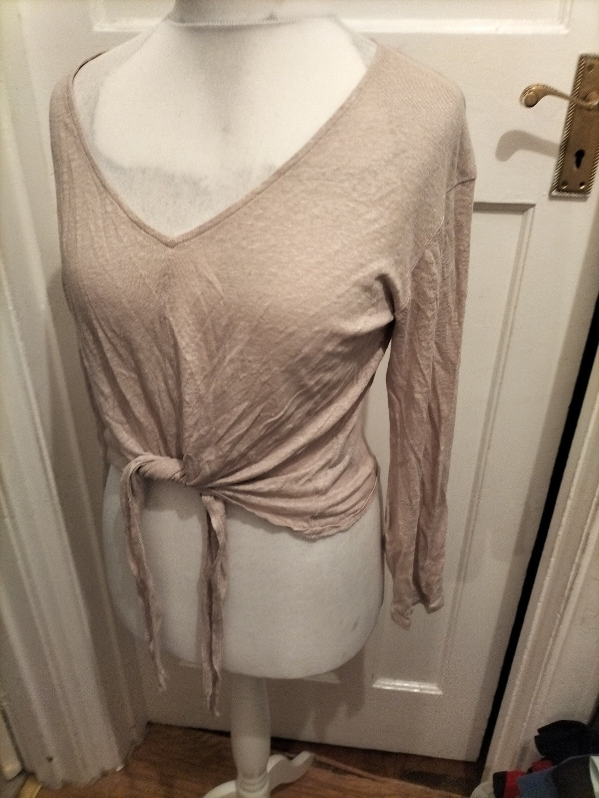 H&M Medium Flax Colour Long Sleeved Blouse
