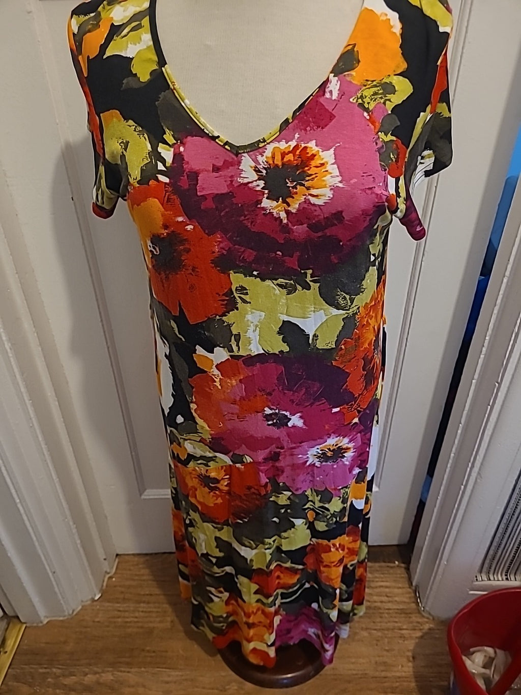 Ladies Gerard Size 14 Bright Multicoloured Short Cap Sleeved Dress