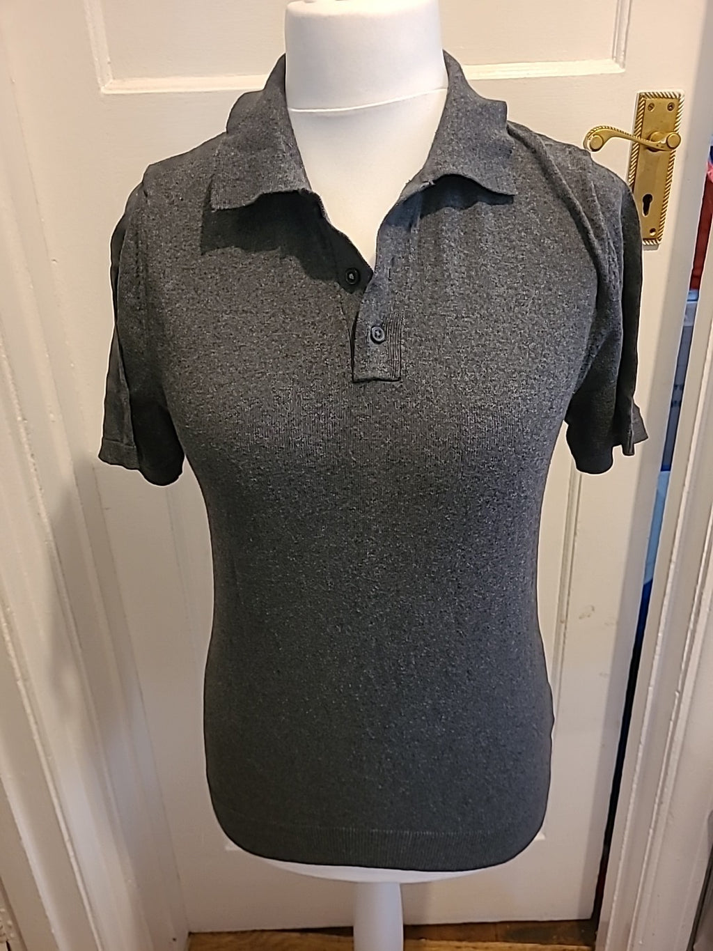 Mens Next Size Small Dark Grey Short Sleeved Polo