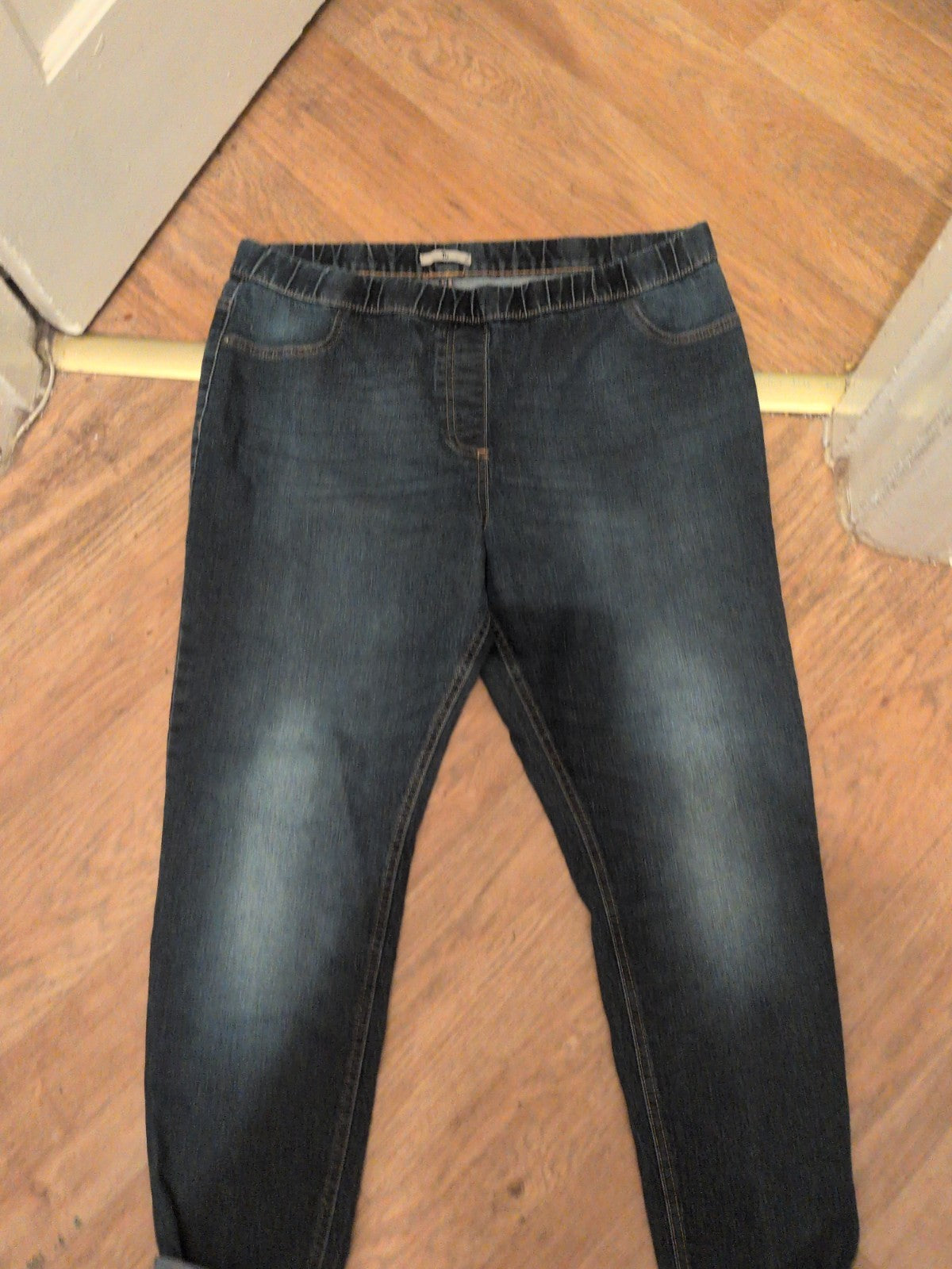 Ladies Tu Size 18 Blue Denim Elasticated Jeans
