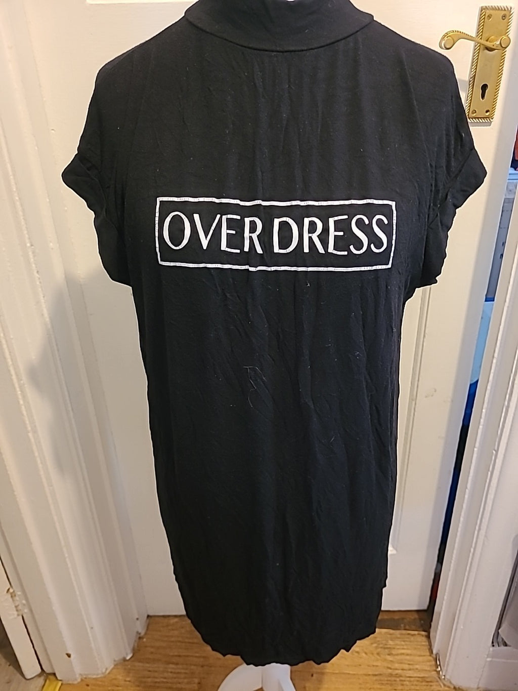 Ladies River Island Size 8 Black Short Sleeved Tshirt Dress