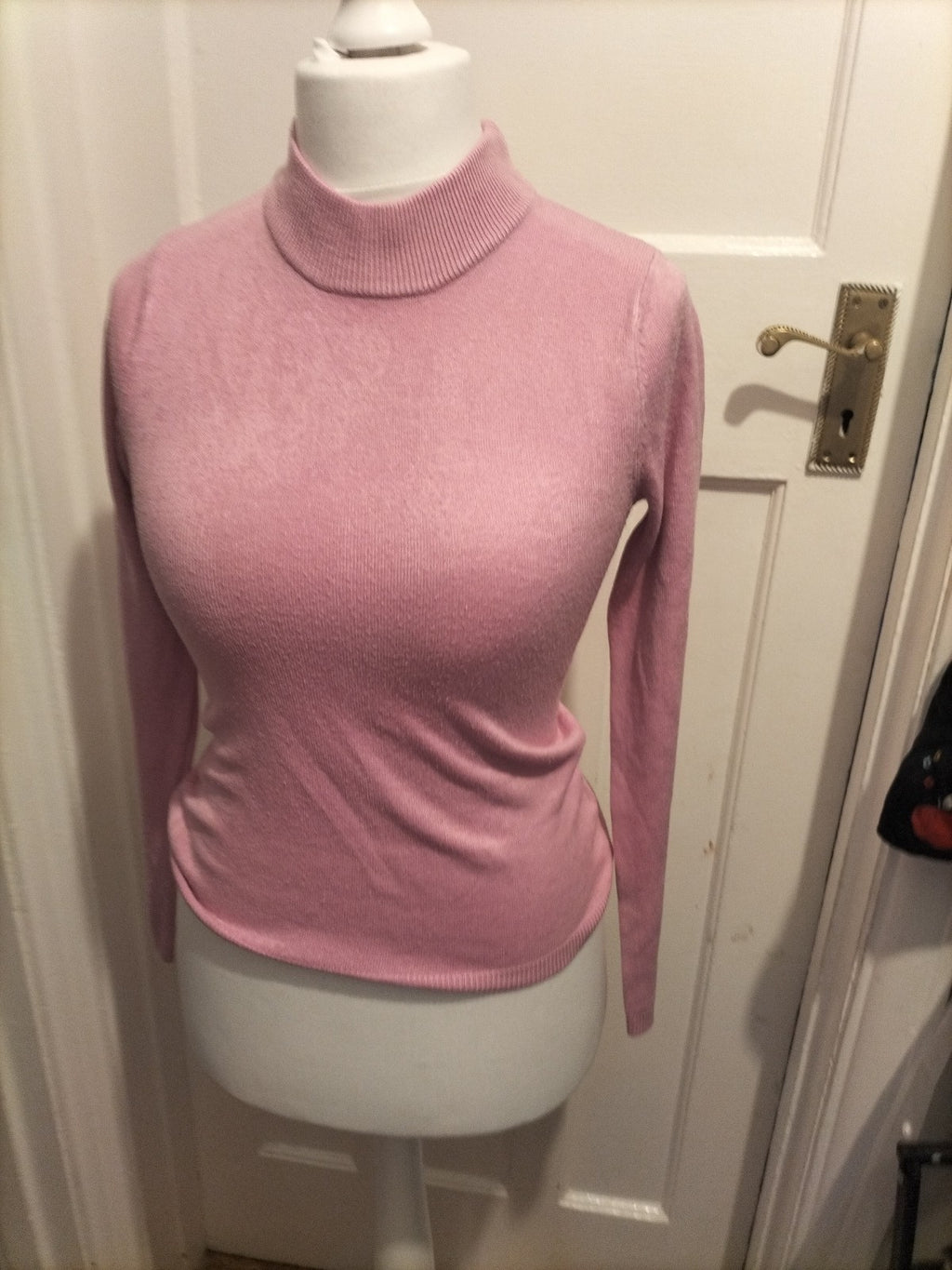Ladies Papaya Size 8 Pink Round Neck Long Sleeve Jumper