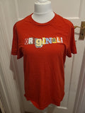 Mens Penguin Size Large Red Printed Short Sleeved Tshirt