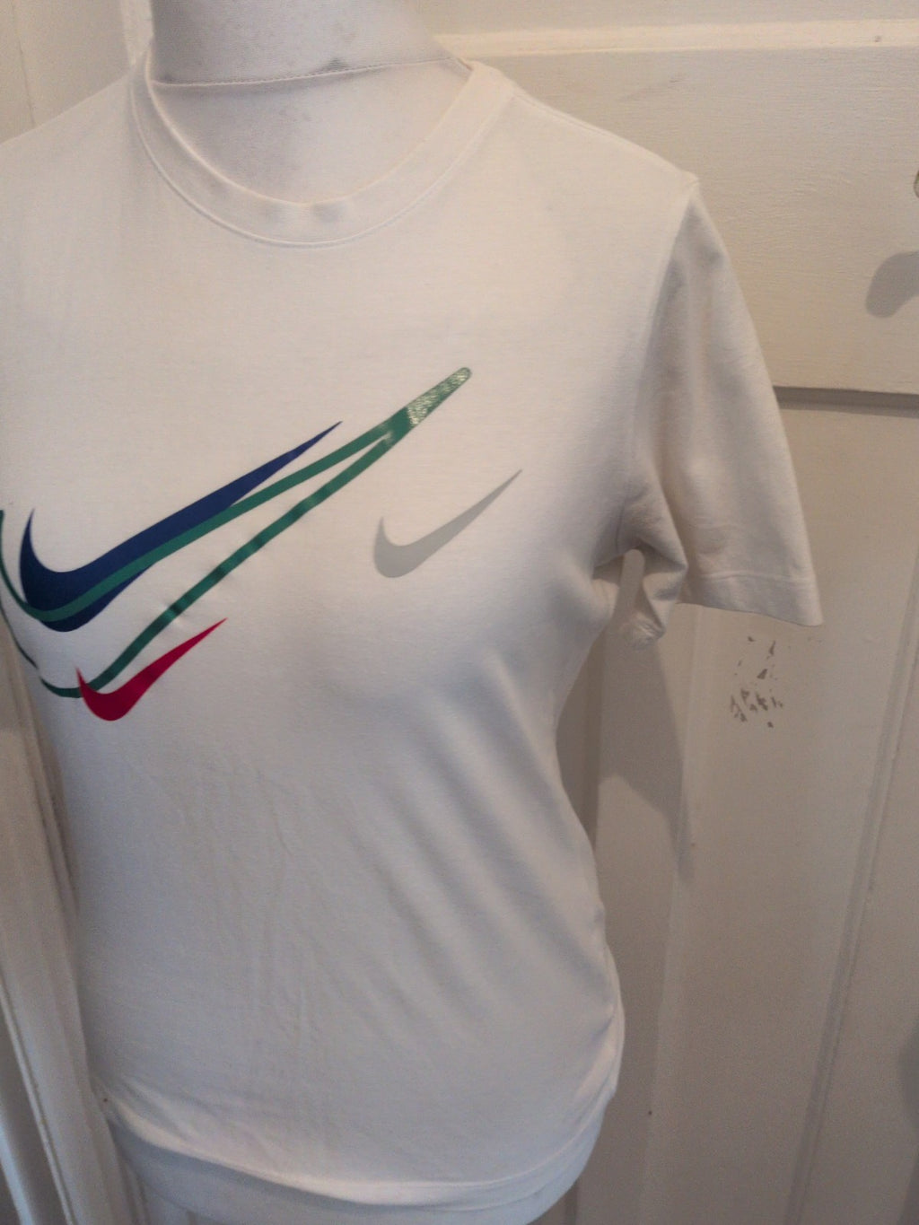 Nike Youth XL White Print Short Sleeve T-shirt