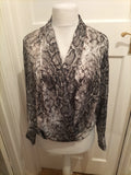 George 14 Crocodile Skin Print Long Sleeve Blouse