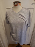 Mens Tu Size Large Grey Round Neck Short Sleeve Shirt