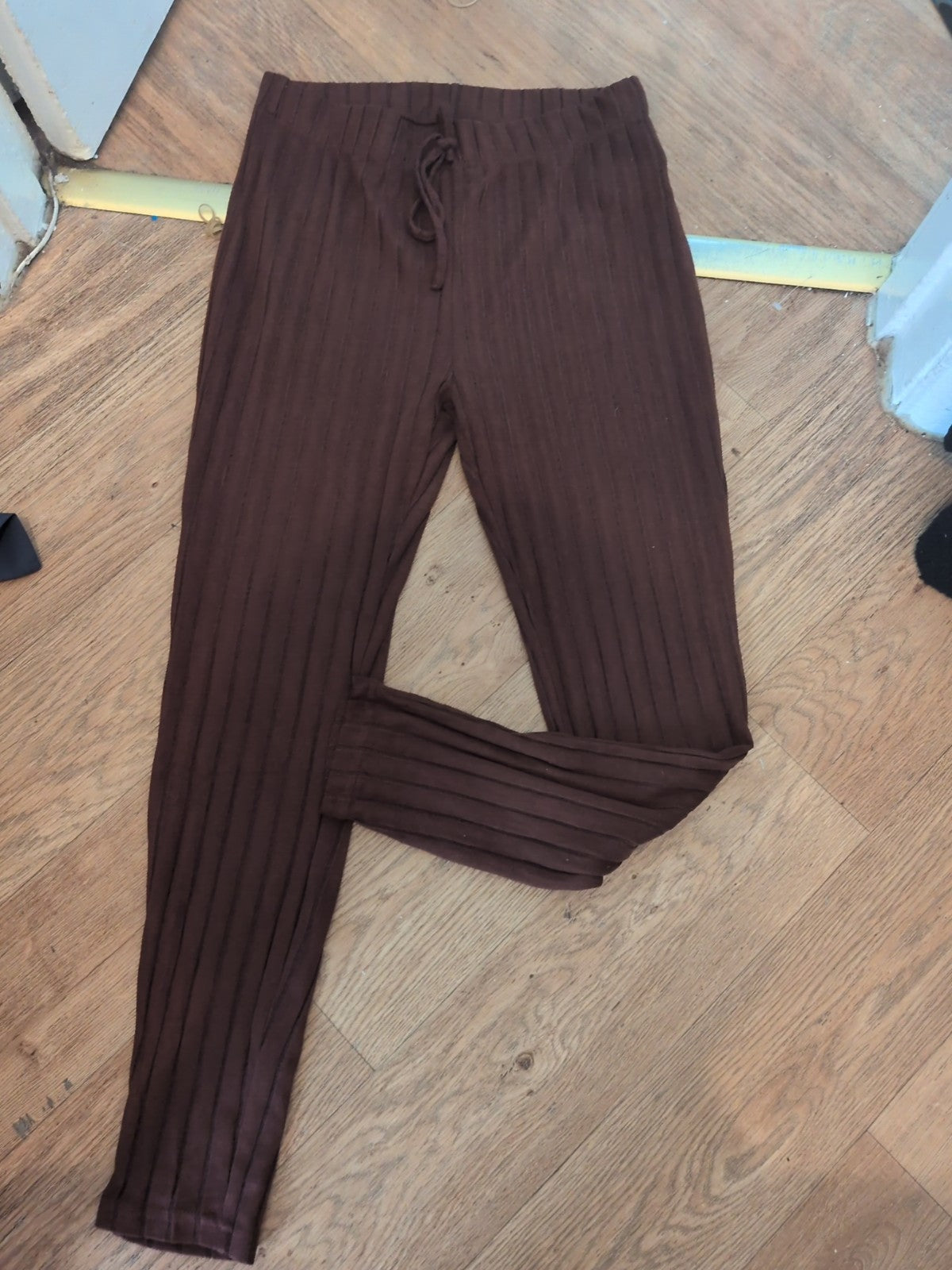 Shein Large Browny Purple Rib Elasticated Joggers