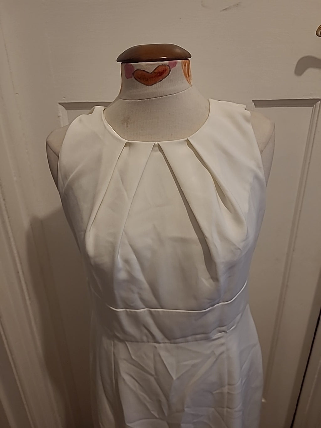 Ladies Heine Size 12-14 Cream Lined Sleeveless Dress