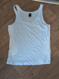 Dazy 2XL White Rib Sleeveless Vest Tank Top