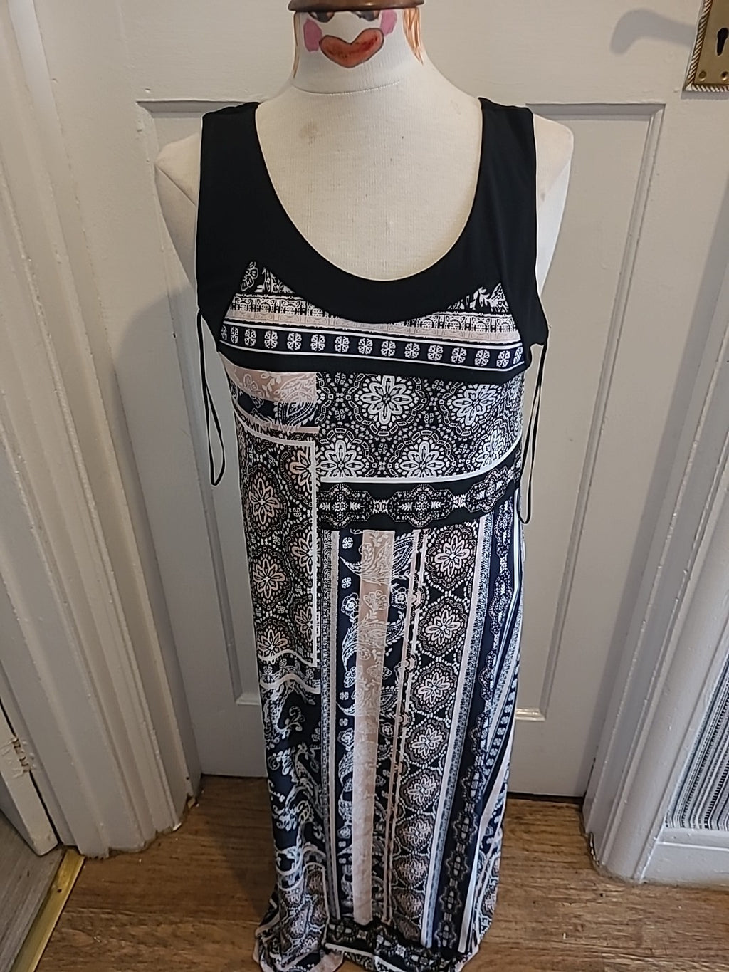 Ladies Wallis Size 12 Multi Coloured Aztec Style Sleeveless Long Dress