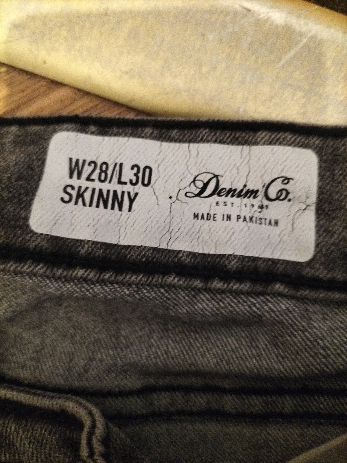 Mens Jeans Primark W28 L30 Skinny Fit Button Fly Grey