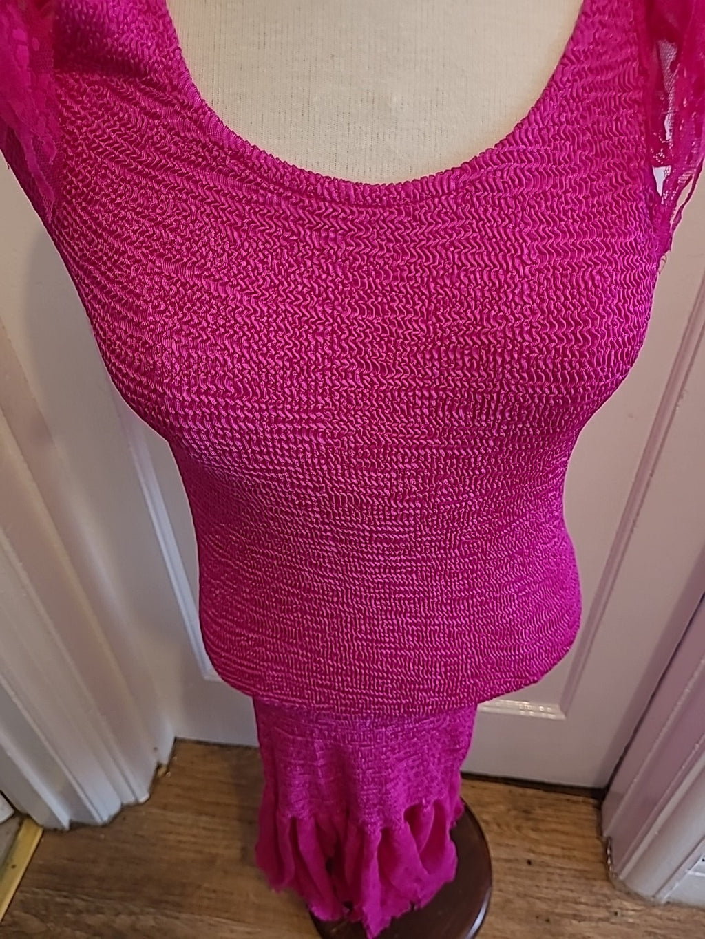 Ladies Day'N'Nite Size Small Pink Cerise Sleeveless Dress