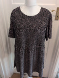 Yours 18 Black And Pink Short Sleeve Knee Length Dress