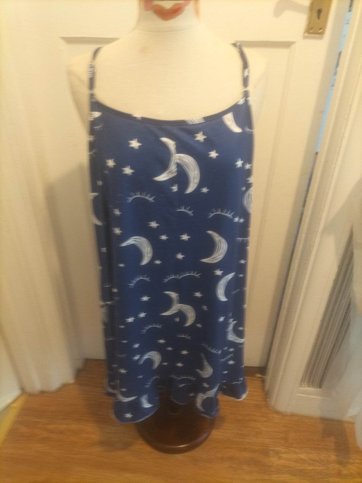 Ladies 4xl Dari Blue Night Time Theme Sleepvess Nighty