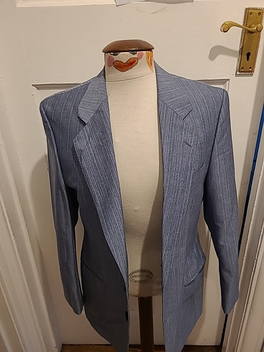 Mens Airliner Tailored By Bäunler Size 38s Blue Mix Long Sleever Blazer Suit