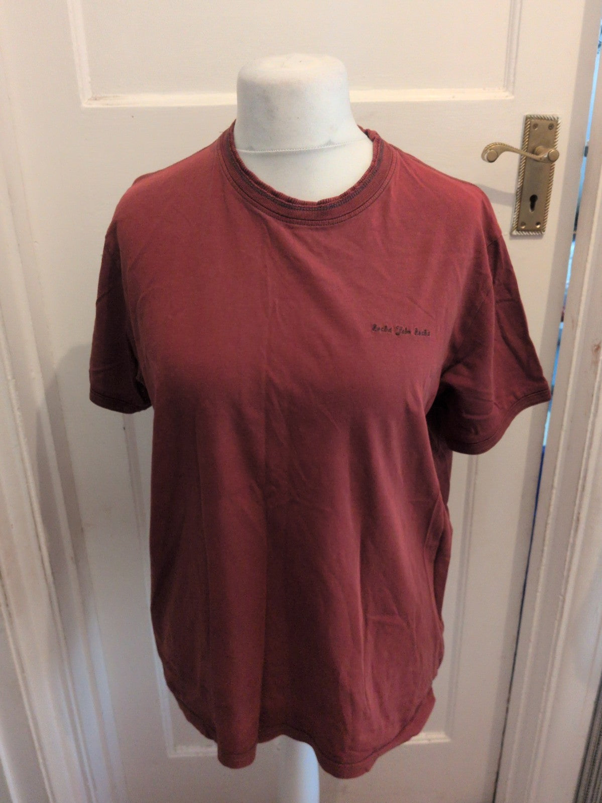 Mens Rocha John Rocha Size L Deep Red Short Sleeve T-shirt