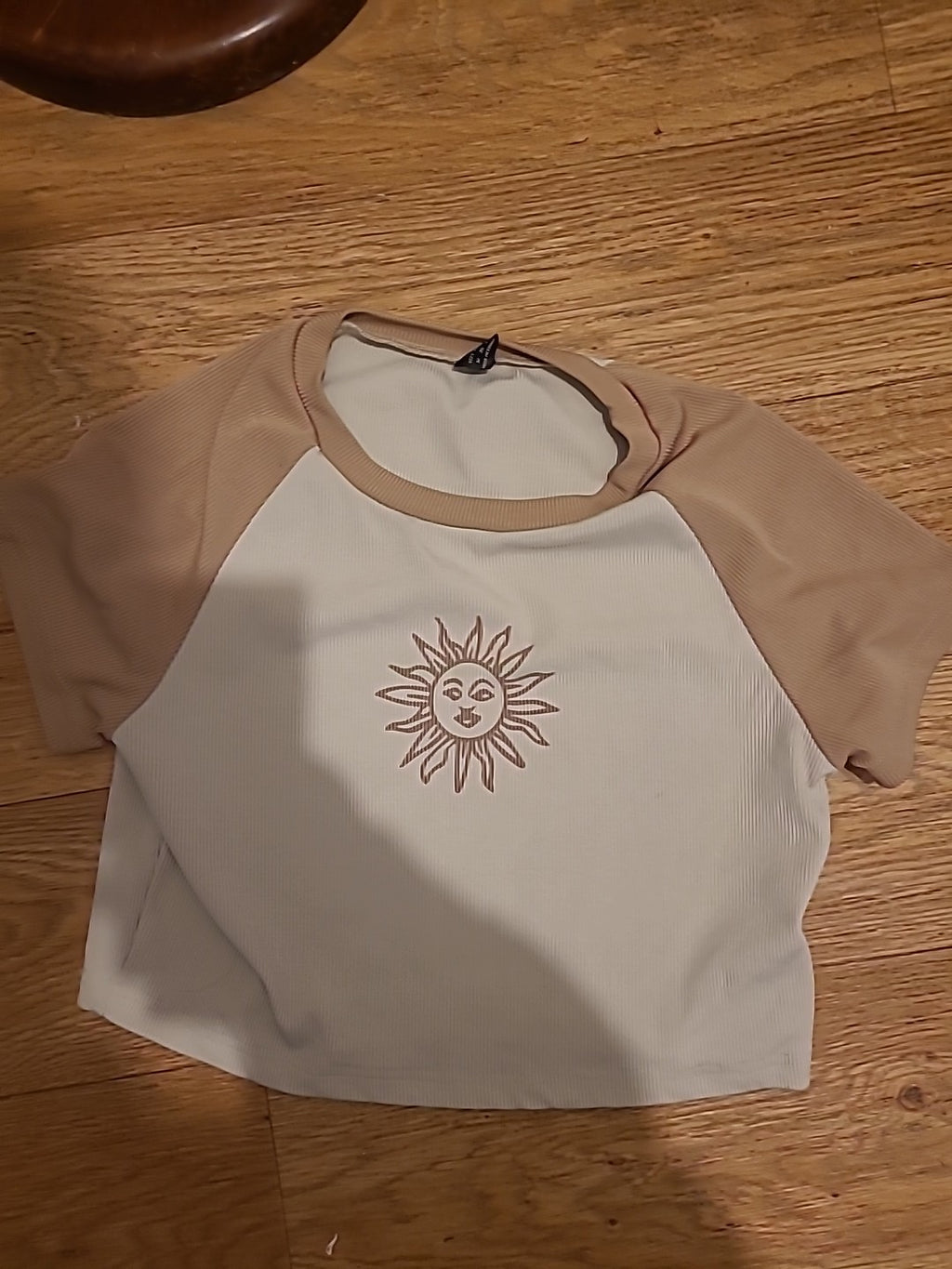 Ladies Shein Size Medium Brown And Beige Sun Tshirt
