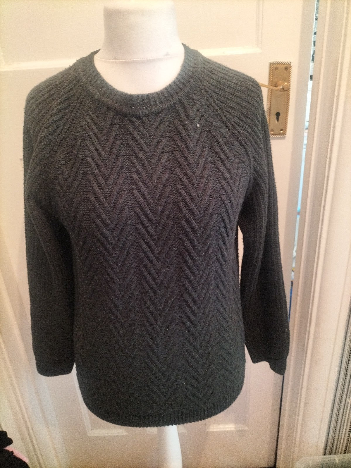 Mens Primark Size Small Dark Green Warm Pullover Jumper