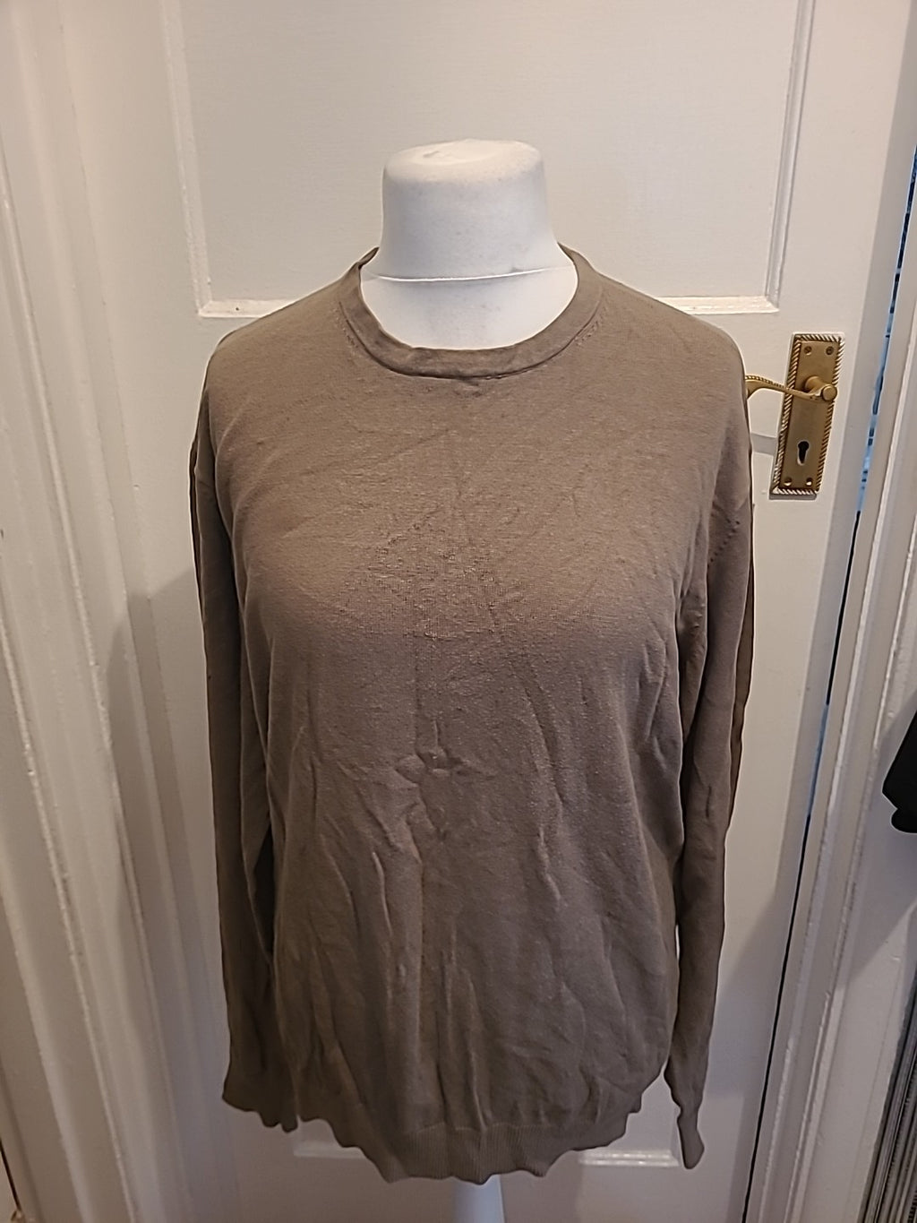 Mens James Pringle Size Large Brown Pullover Jumper