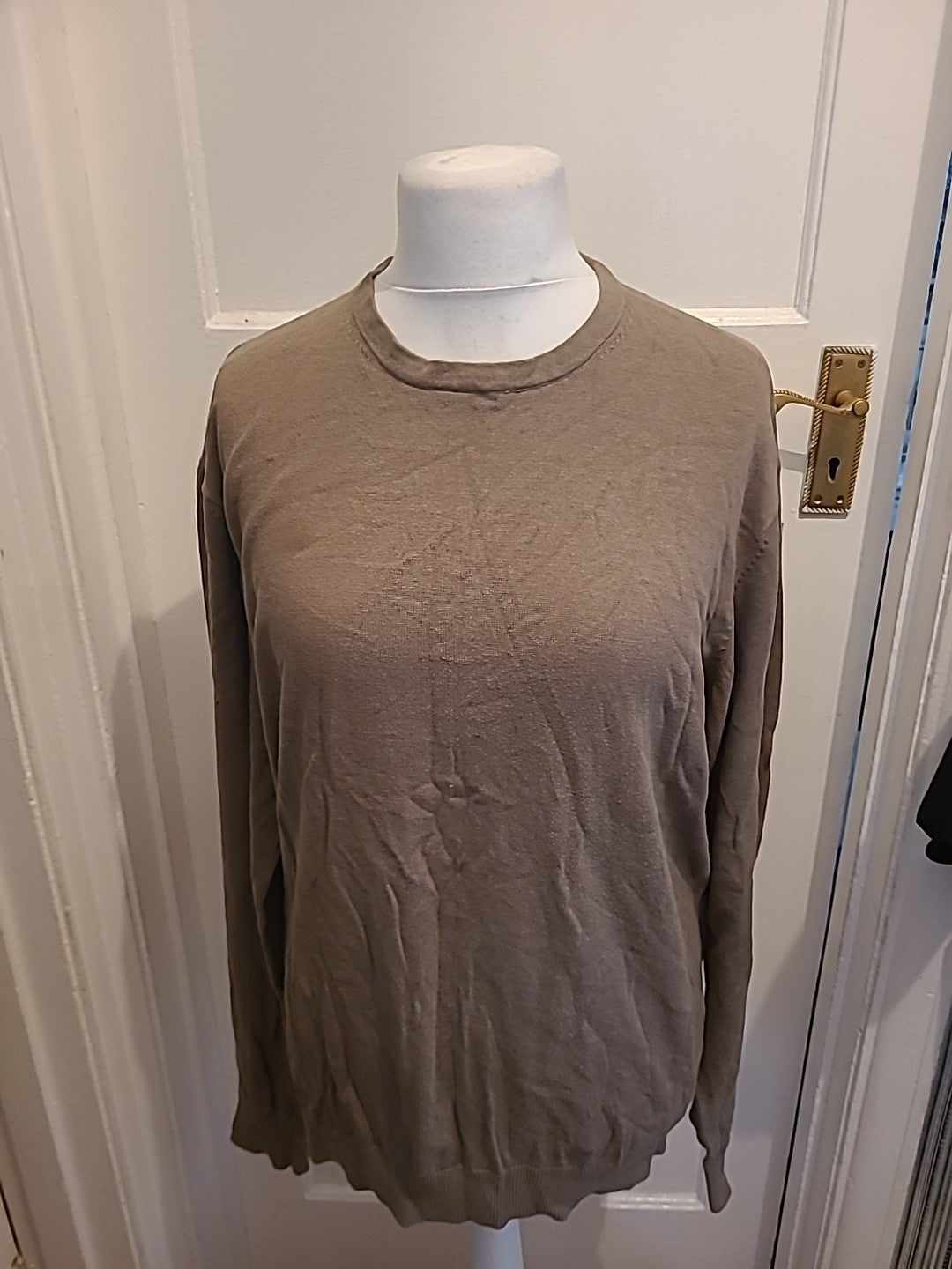 Mens James Pringle Size Large Brown Pullover Jumper