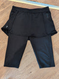 Ladies Tu Medium Black Crop Leggings With Skort