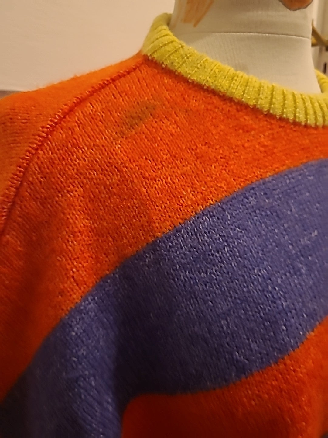 Ladies Primark Size 6-8 Orange/Purple/Yellow Pullover Jumper