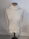 River Island 10 Ivory High Neck Long Sleeve T-shirt
