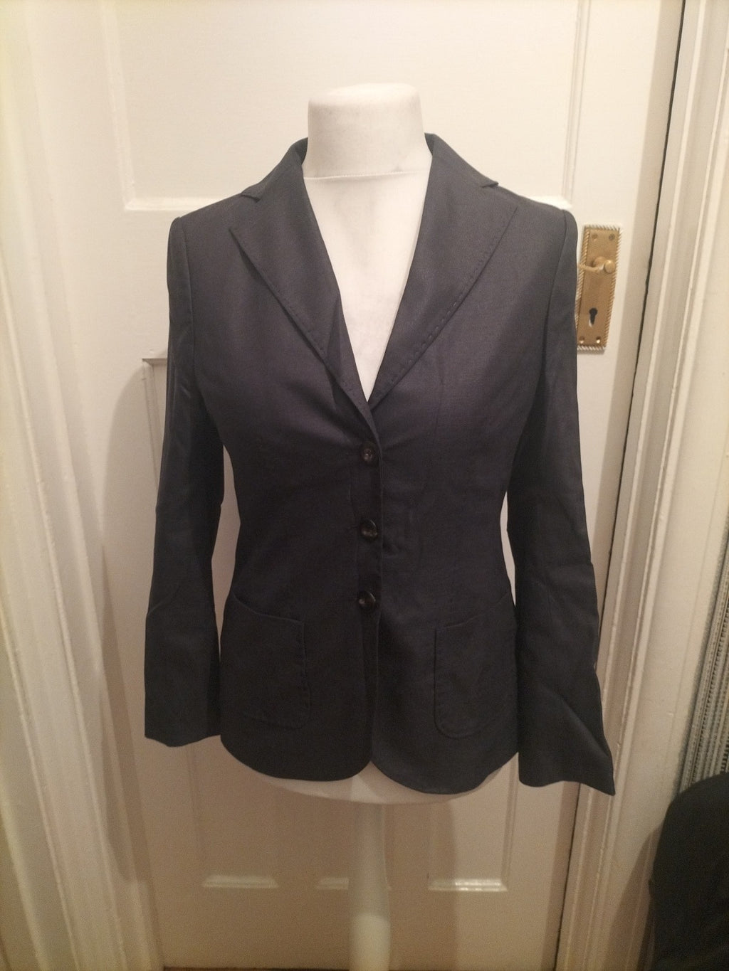 Ladies Elegance Paris Size 10 Grey Lined Padded Blazer