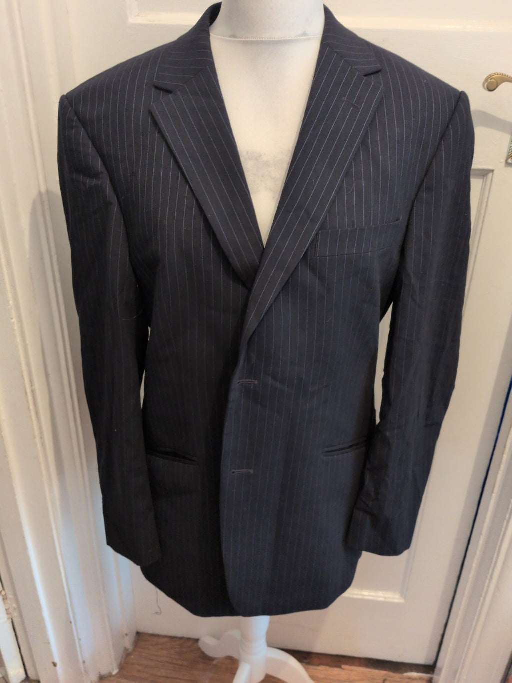 Marks And Spencer Tailoring The Performance Suit 42short Navy Pinstripe Jacket