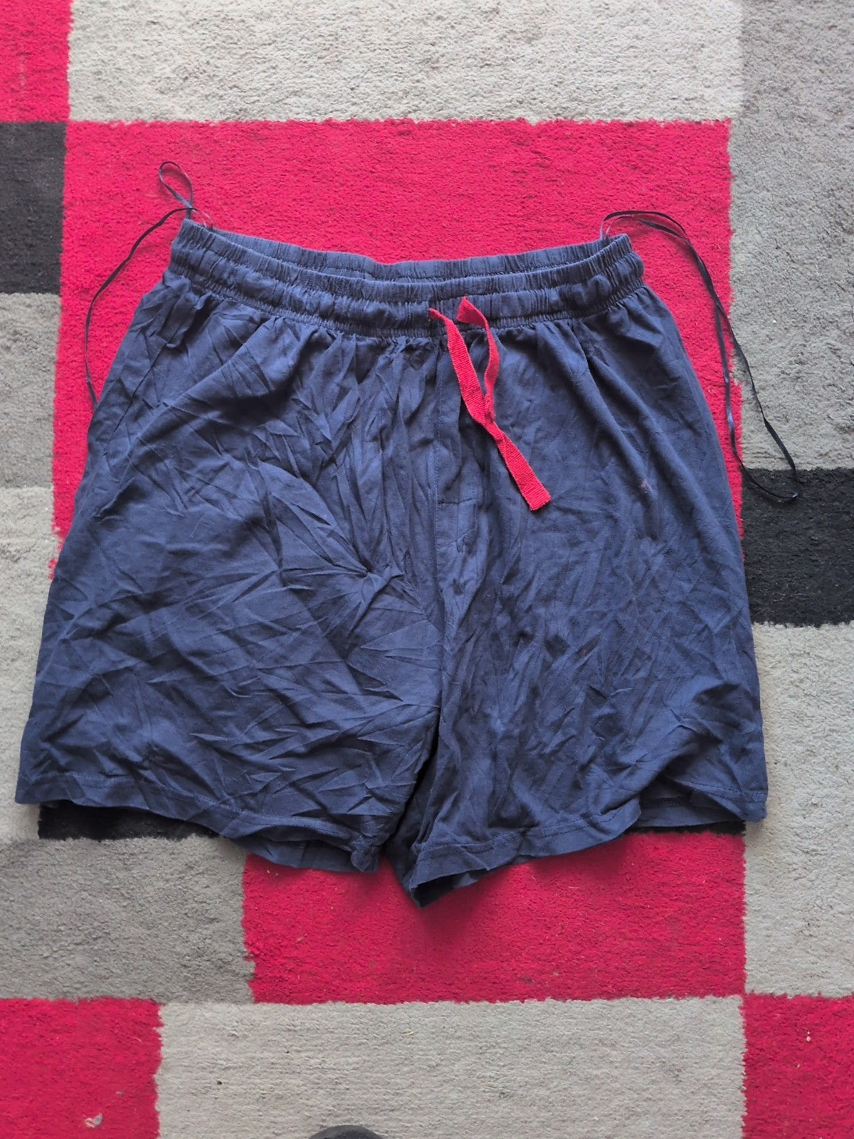 George Medium Navy And Red Pyjama Short(Small Bleach Mark)
