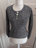 Long Tall Sally 10 Leopard Print Grey Blouse