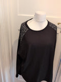 New Look Large Black With Silver Detail Long Sleeve Pullover Jumper
